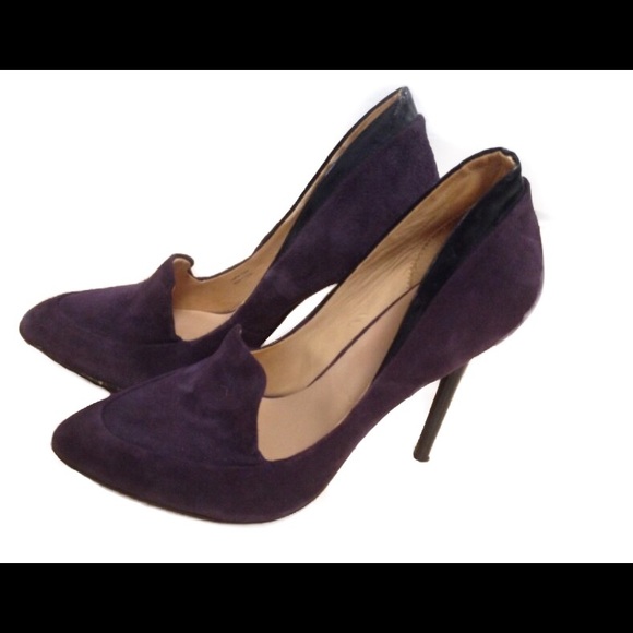 🌟HP🌟L.A.M.B.Gwen Stefani Dice Heels Plum Suede 8 - Picture 7 of 8